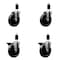 Service Caster 5'' Phenolic Wheel Swivel 1-3/8'' Expanding Stem Caster Set 2 Brakes, 4PK SCC-EX20S514-PHR-2-PLB-2-138 - alternate 1